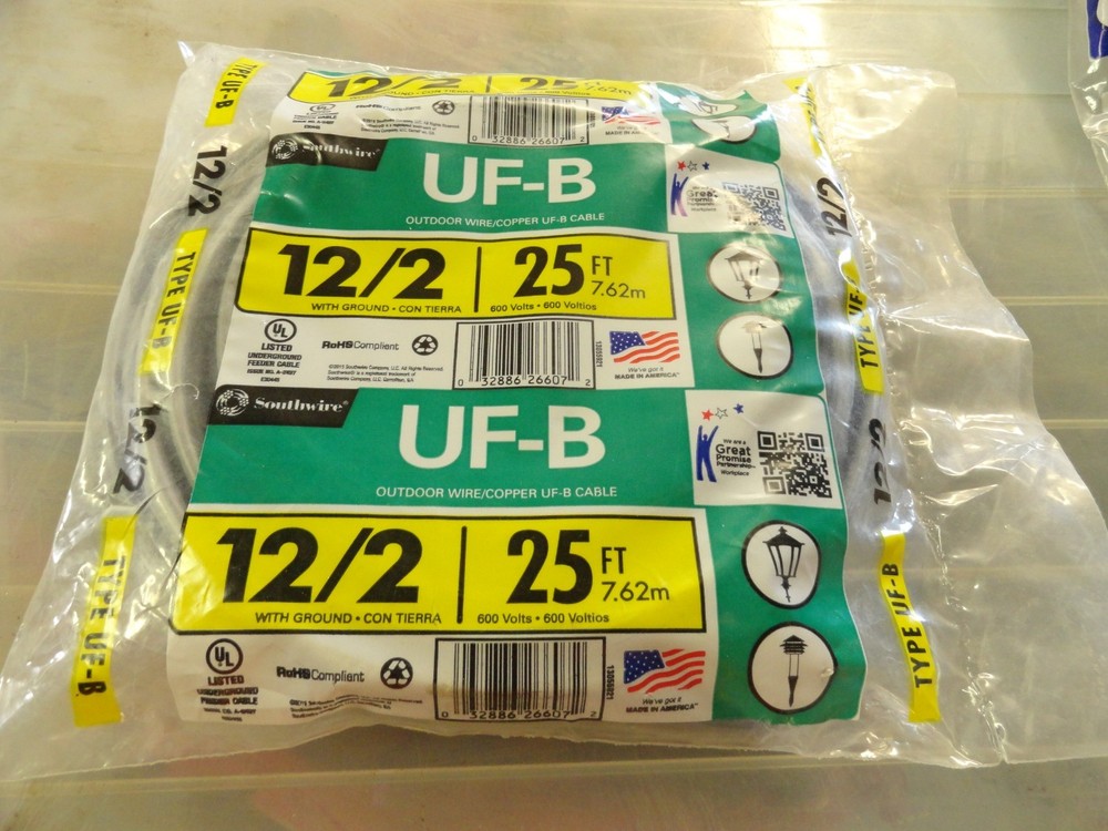 12/2 south wire spool for home projects new in unopened package 25 ft UF-B