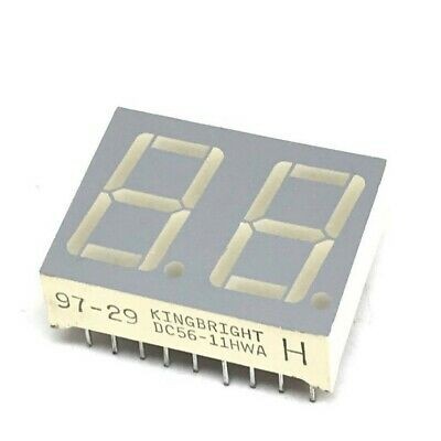 2 DIGIT RED 7 SEGMENT NUMERIC LED DISPLAY DC56-11HWA 0.56 INCH KINGBRIGHT