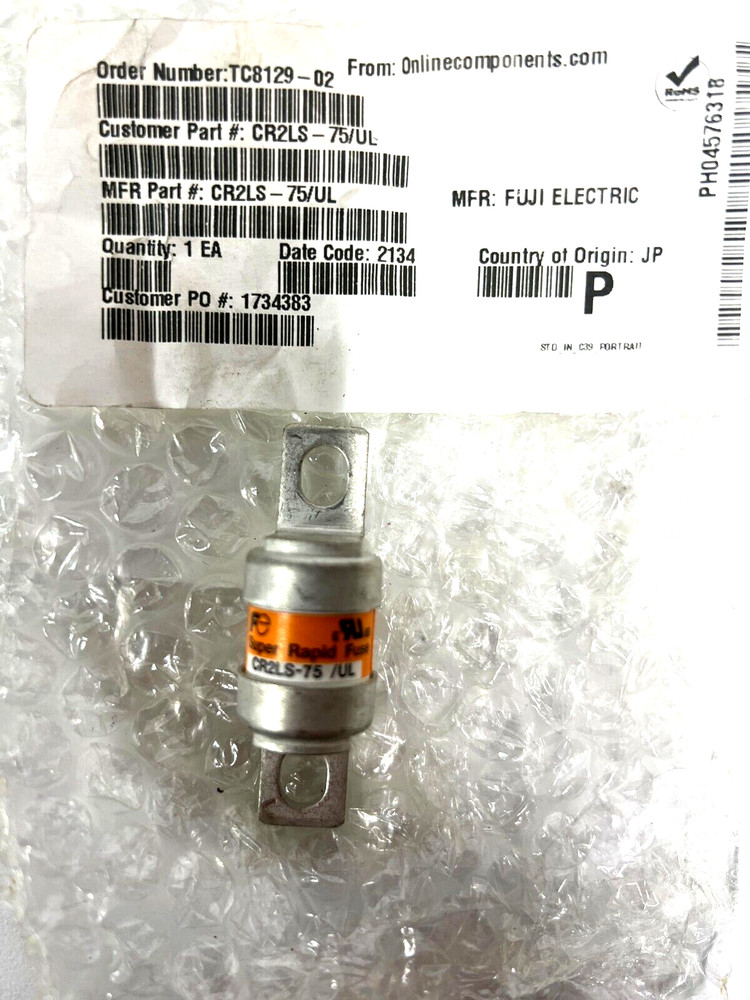 FUJI ELECTRIC CR2LS-75/UL 75A SUPER RAPID FUSE AC250V DC400V