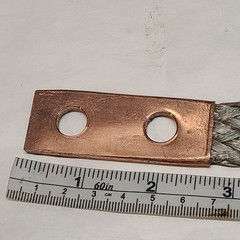 Burndy Flexible Copper Braid, 12″ Long, 2 Holes, 2 Ferrules Model BD12