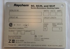 RAYCHEM NPLATE-SC-CIRCUIT-ID-TAG metal cable circuit identification tag heat ID