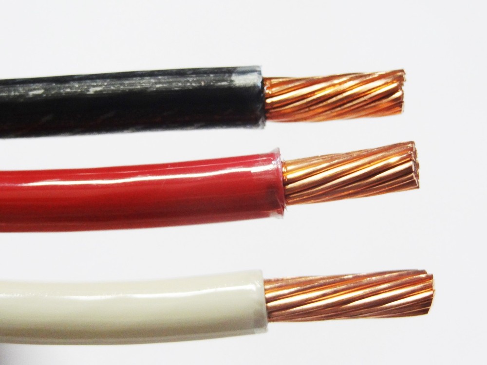125′ EA THHN THWN 6 AWG GAUGE BLACK WHITE RED STRANDED COPPER BUILDING WIRE