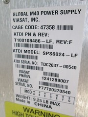 Transdev Electronics VIASAT GLOBAL M40 POWER SUPPLY T100108486-LF SPS6024-KF NEW