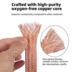 Pure Copper Braid Cable Flat Width 2mm-28mm Bare Copper Braid Wire Ground Lead