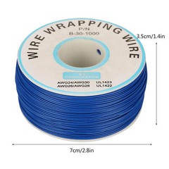 1Roll Wire Wrapping Single Copper Wire Strand 30AWG Cable 0.25mm Core Dia. Blue