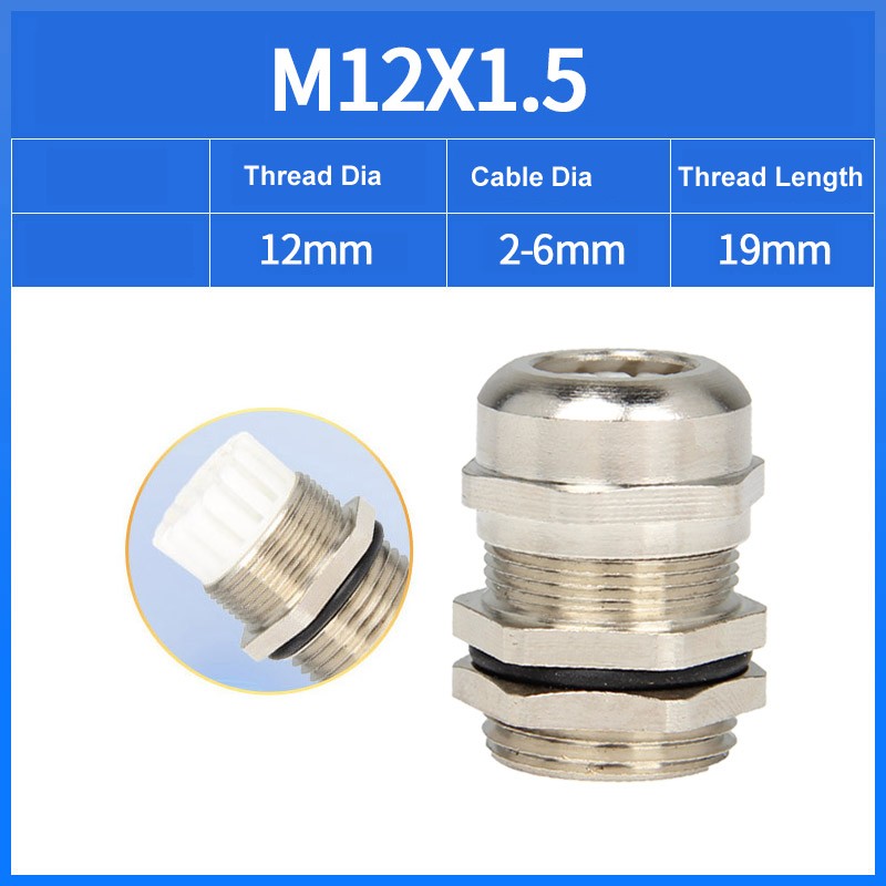 M12-M64 Brass Nickel Plated Metal Waterproof Cable Gland Compression Glands IP68