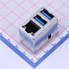 5PCS/PACK New Foxconn JFM38U1B-B313-4F RJ45 Ethernet port+double-layer USB3.0