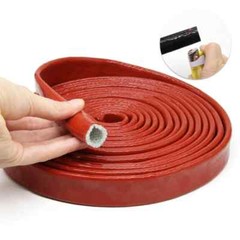 1/2/3/5m Silicone Fiberglass Tube Coated Glass Fiber Braided Fireproof Sleeve
