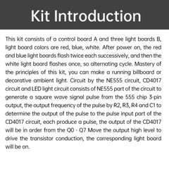 CD4017 + NE555 Flash Light DIY LED Electronic Kit Soldering Learning Project