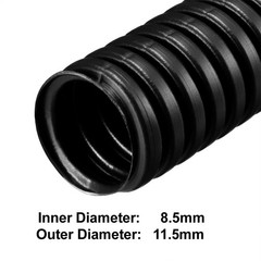 2.5M Corrugated Tube Conduit PP Tubing Flexible Pipe Hose 8.5mm x 11.5mm