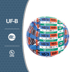 Woods 10/3 Romex Simpull UF-B Building Wire, 100ft, Gray PVC