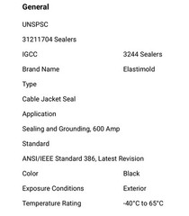 3-Thomas & Betts Elastimold 600ECS CS 600A Cold Shrinkable Jacket Seal Kits