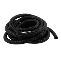 9.5 M 25 x 28 mm PVC Split Corrugated Conduit Tube for Garden,Office Black