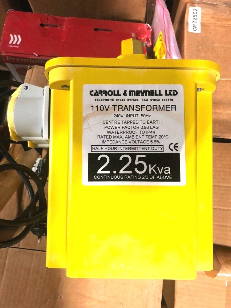 Carroll & Meynell 110v TRANSFORMER 240V INPUT 50Hz 2.25Kva