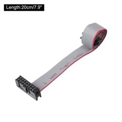 2Pcs 2.54mm Pitch IDC 10 to 16 Pins Dual Female Flat Ribbon Cable 20cm 7.9″ Grey