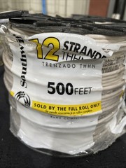 500′ Southwire 12 AWG Stranded Copper Building Wire THHN White 600V