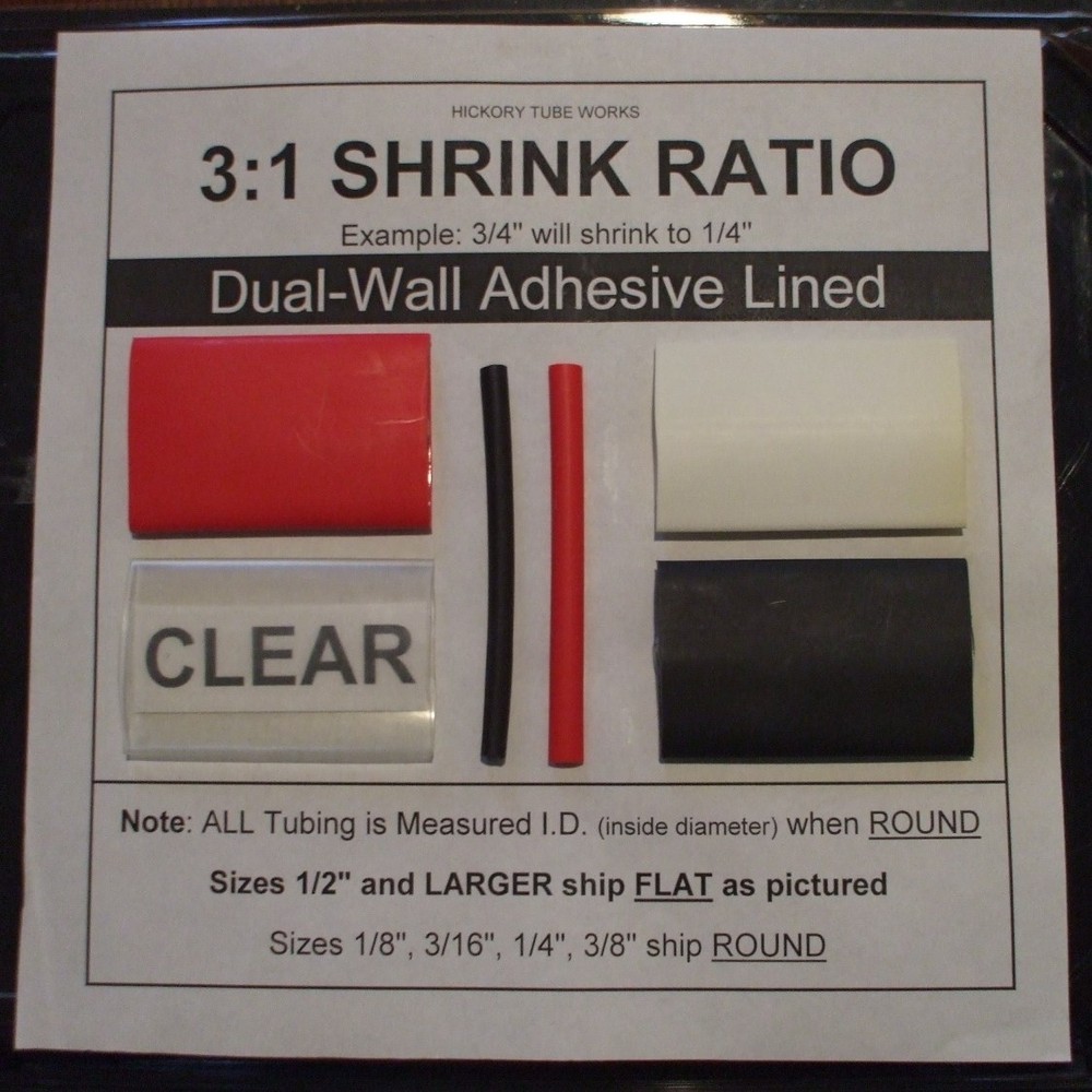 1/8″ Clear 4 Ft. Dual-Wall Adhesive Lined Heat Shrink Tubing 3:1 Ratio