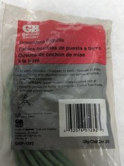 GARDNER BENDER,GGP-1282,GROUND PIGTAIL 12 AWG 8 INCH W/ ATTACHED SCREWS 25 PK