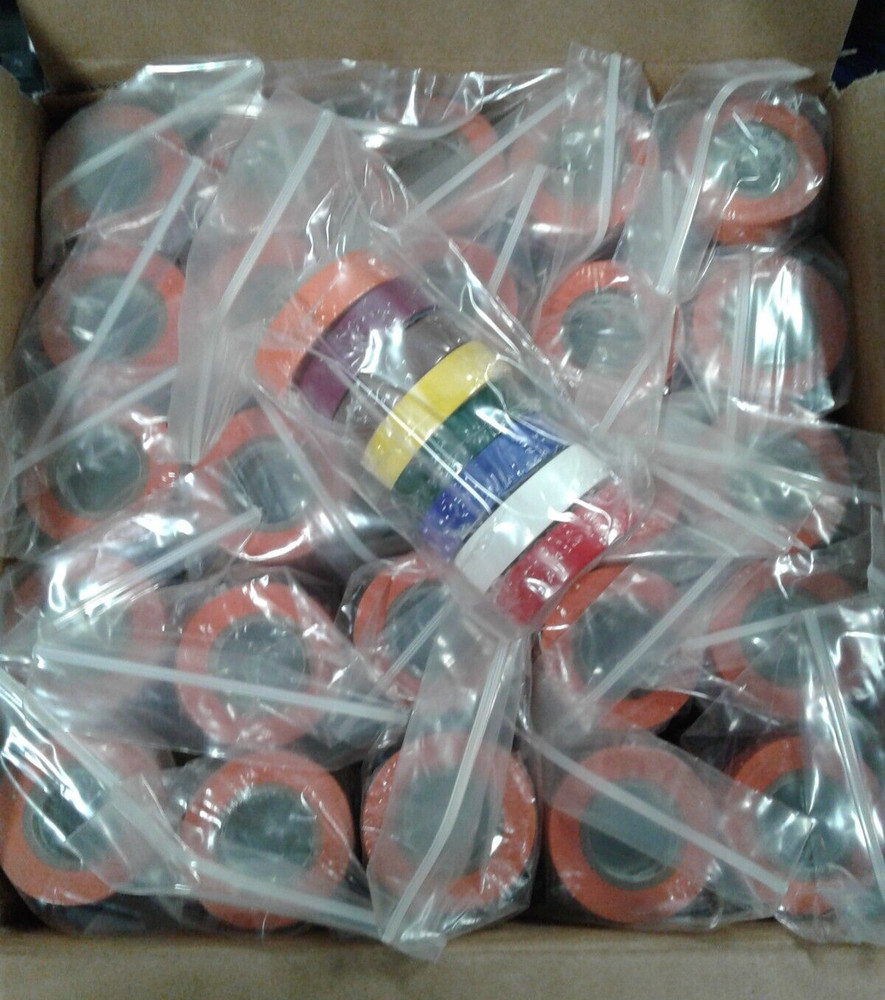 50 8 packs – 3M 35-Multi-Color 1/2x20FT-8 Scotch Vinyl Color Electrical Tape 35