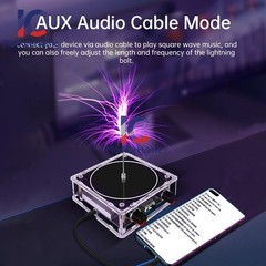 AC110-220V Dual Mode Music Tesla Coil Music Box Artificial Lightning Touchable