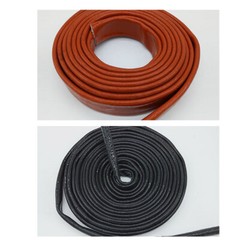 Silicone Fibreglass Fire Sleeving High Temp Insulating Hose Black 4mm~100mm