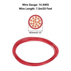 25 Feet 14 AWG Gauge THHN Stranded Red Copper Building Wire 600V