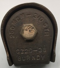 GZ2938 BURNDY CONDUCTOR RANGE OF 3/0 STRAIGHT THRU 250 GROUND CONNECTOR FOR COPP