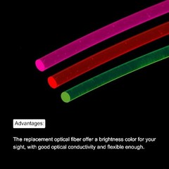 Fiber Optic Rods PMMA 1.5mmx15cm Sight Filament Red, Green, Orange 1 Set Pack 6