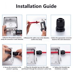 IP68 WATERPROOF CABLE GLAND COMPRESSION JUNCTION M12/14/16/18-M63 BLACK/WHITE