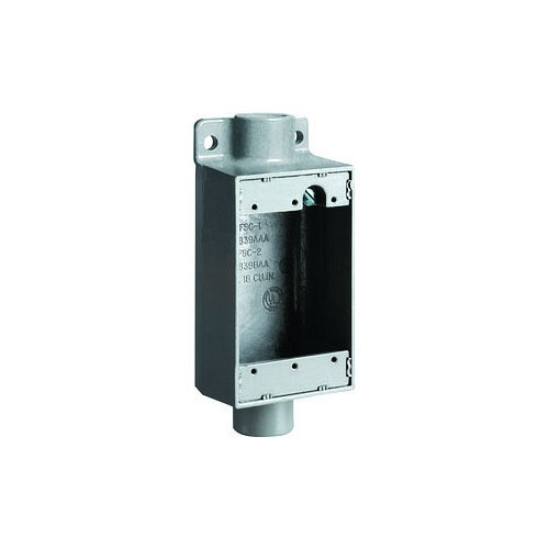 Killark FSC-2M, 3/4″ Hub, 1-Gang, Shallow, Feed-Through, Cast Device Box, 1 pc