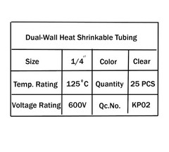 1 Pc 4 Ft Heat Shrink Tubing 1/4″ 6mm ID Clear Polyolefin 3:1 Adhesive Lined UL