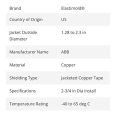 Thomas & Betts Elastimold 600ECS-G3 Cold Shrink Jacket Seal Kit W/Copper Braid