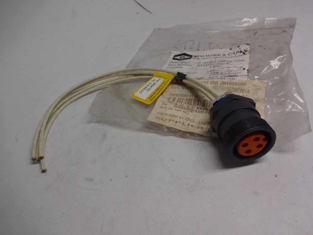 Tpc Wire & Cable 84241s2 Female Rec Hi Temp Super Trex 12 Awg Connector 4 Pole