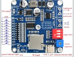 20W Voice Playback Module, TF Card 32GB Sound Board USB Downloadable MP3…