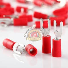 100 Pcs 22-18 AWG Vinyl Locking Spade Terminal #6