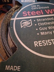 100 Ft. Galvanized Steel Wire 4 Strands 20 Gauge Rust Resistant.made In U.S.A.