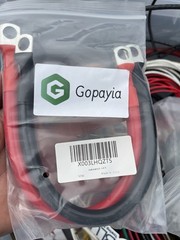 1set 2 AWG 0.98 Ft Battery Cables with 3/8 Studs for Boat, Auto, Solar,RV, Car