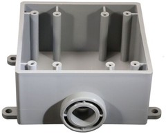 Cantex 5133380, PVC, Surface Mount, 2-Gang, Non-Metallic Electrical Box, 1 pc