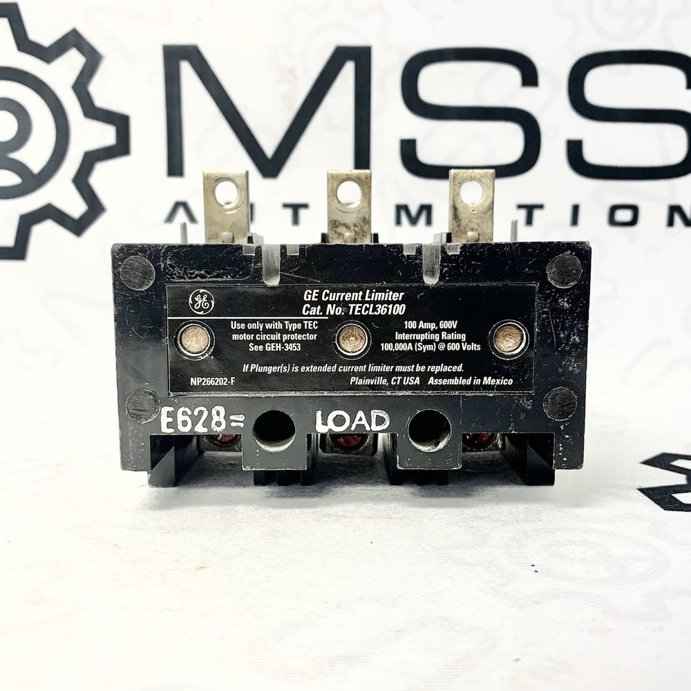 GE TECL36100 Current Limiter 3-Pole 100A 600V TEC Motor Circuit Protector