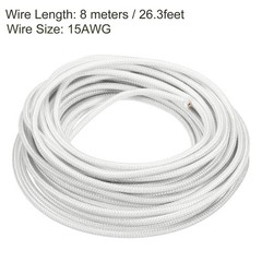 26.3ft 15AWG Electronic Wire High Temperature Electrical Mica Cable White