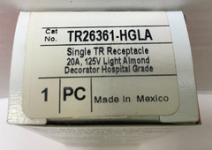 LEGRAND TR26361-HGLA Hosp. Grd Single Tamper Resistant Receptacle, 20A/125V, 4pk