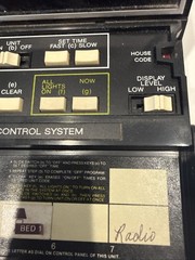 Leviton 6221 Clock Programmer Central Control System Powers On Walnut Grained