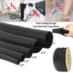 Split Cord Protector Wire Cable Sleeve A/C line Wrapping Cover Management Lot
