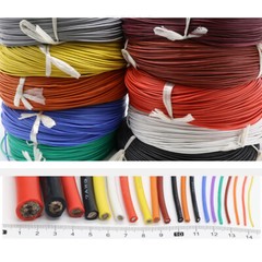 0.08mm Flexible Silicone Cable Wire 2/4/7/8/10/12/14/15//16/18/20/22/24/26/30AWG