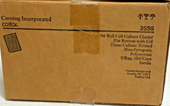 New Corning 3598 TC Treated 96-Well Cell Cluster Flat Bottom w/Lid 90/CS A9C