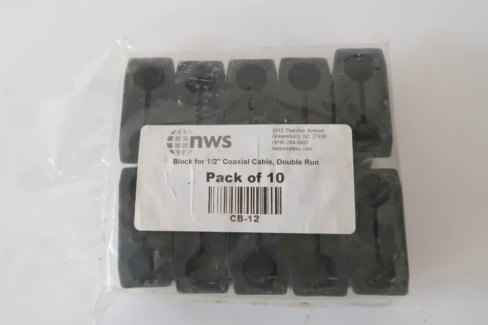 LOT OF 17 NWS CB-12 Block for 1/2″ Coaxial Cable Double Run (170 Total Pcs)