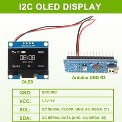 5 Pack 0.96 inch OLED IIC Display Module 128×64 Pixel Mini White