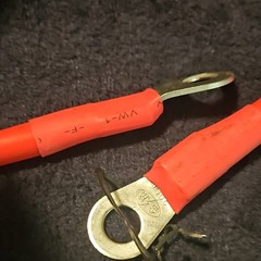 Heavy-duty Battery Cables with Ring Terminals High-current DC Applications. New