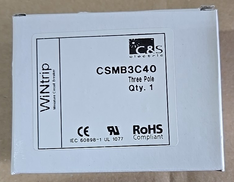 C&S Wintrip Miniature Circuit Breaker CSMB3C40 DIN RAIL 415V