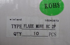 (10) Wieland 34.110.0147.0 Flare Move HC-2P Relay Socket 12A 300VAC Box of 10
